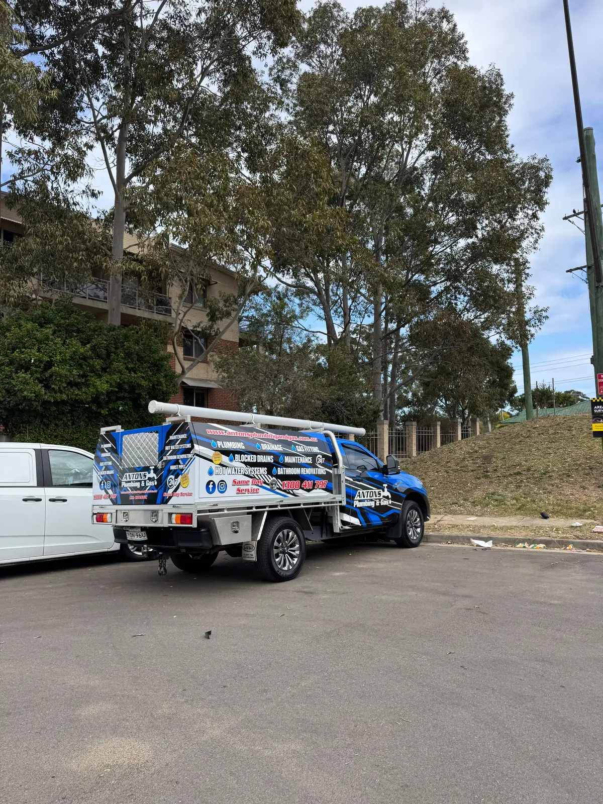 Antons plumbing and drainage service vehicle